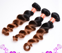 Real Human Hair Wig with Gradient Color Loose Wave