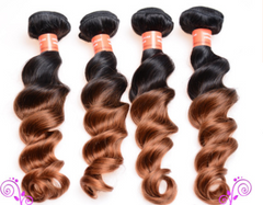 Real Human Hair Wig with Gradient Color Loose Wave